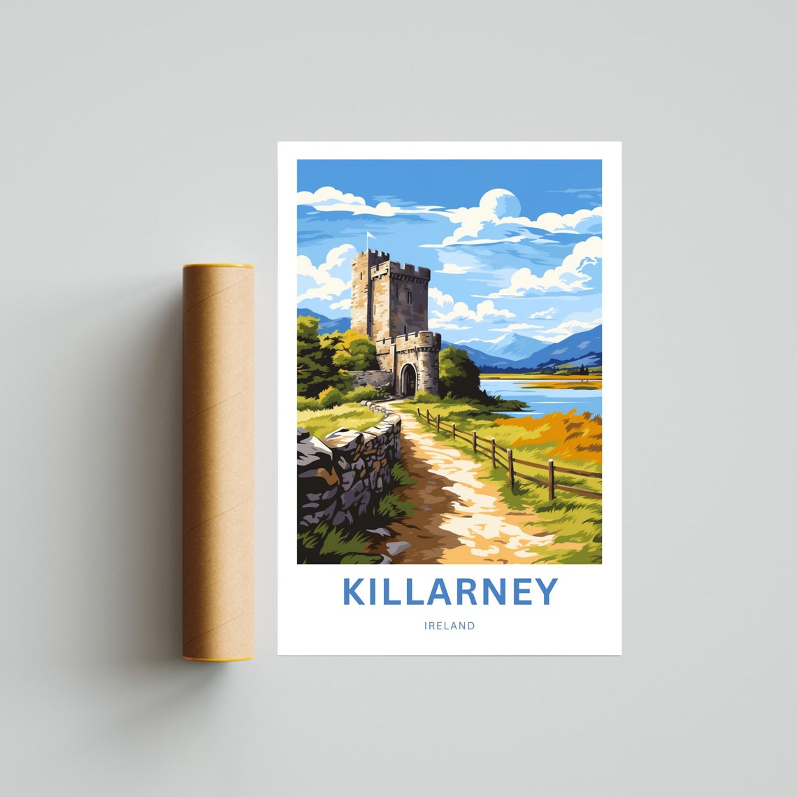 Killarney Ireland Tower House Path Scenic Personalized Poster - Image 4