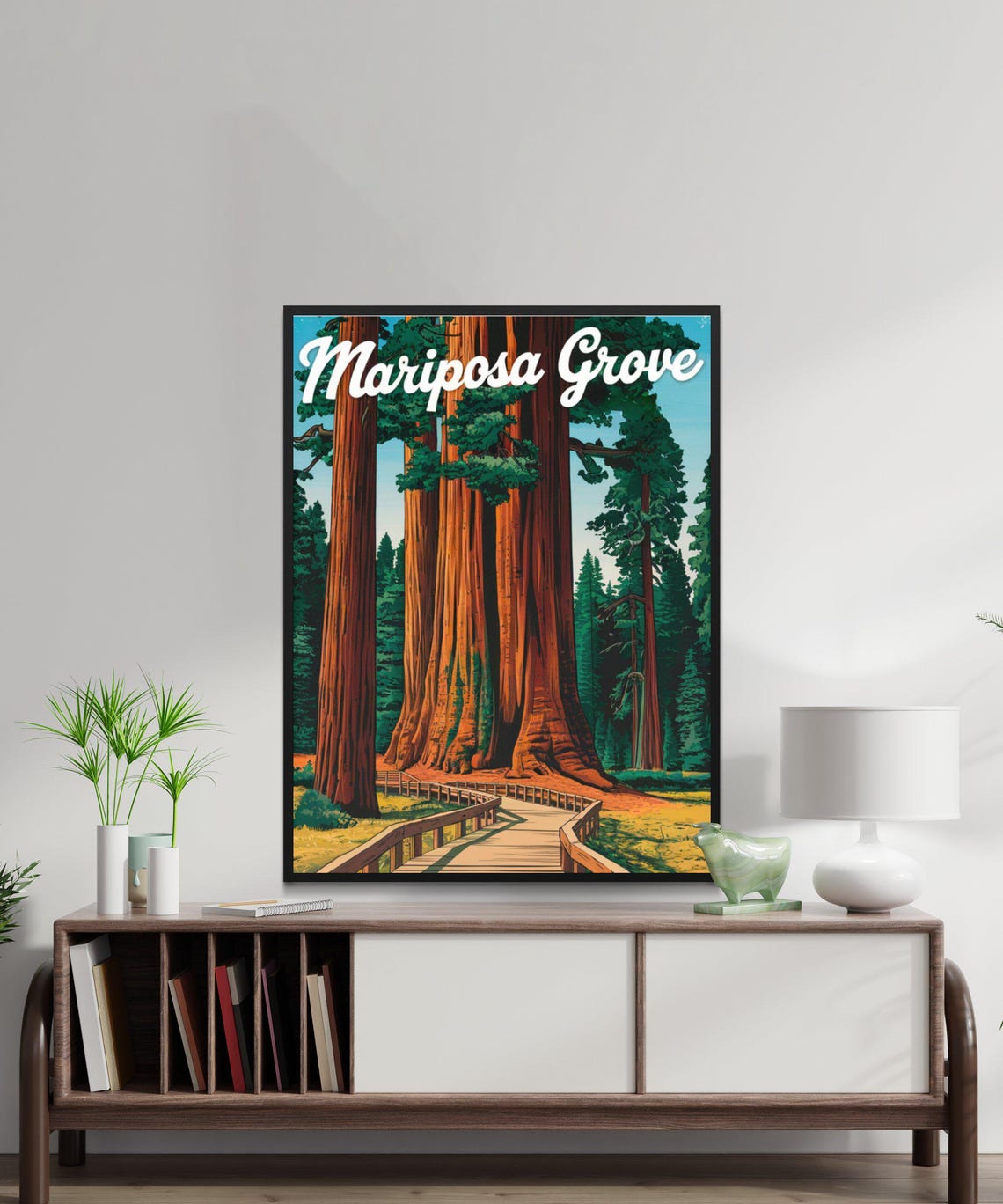 Mariposa Grove Giant Sequoia Forest Trail Vintage Travel Poster - Image 2