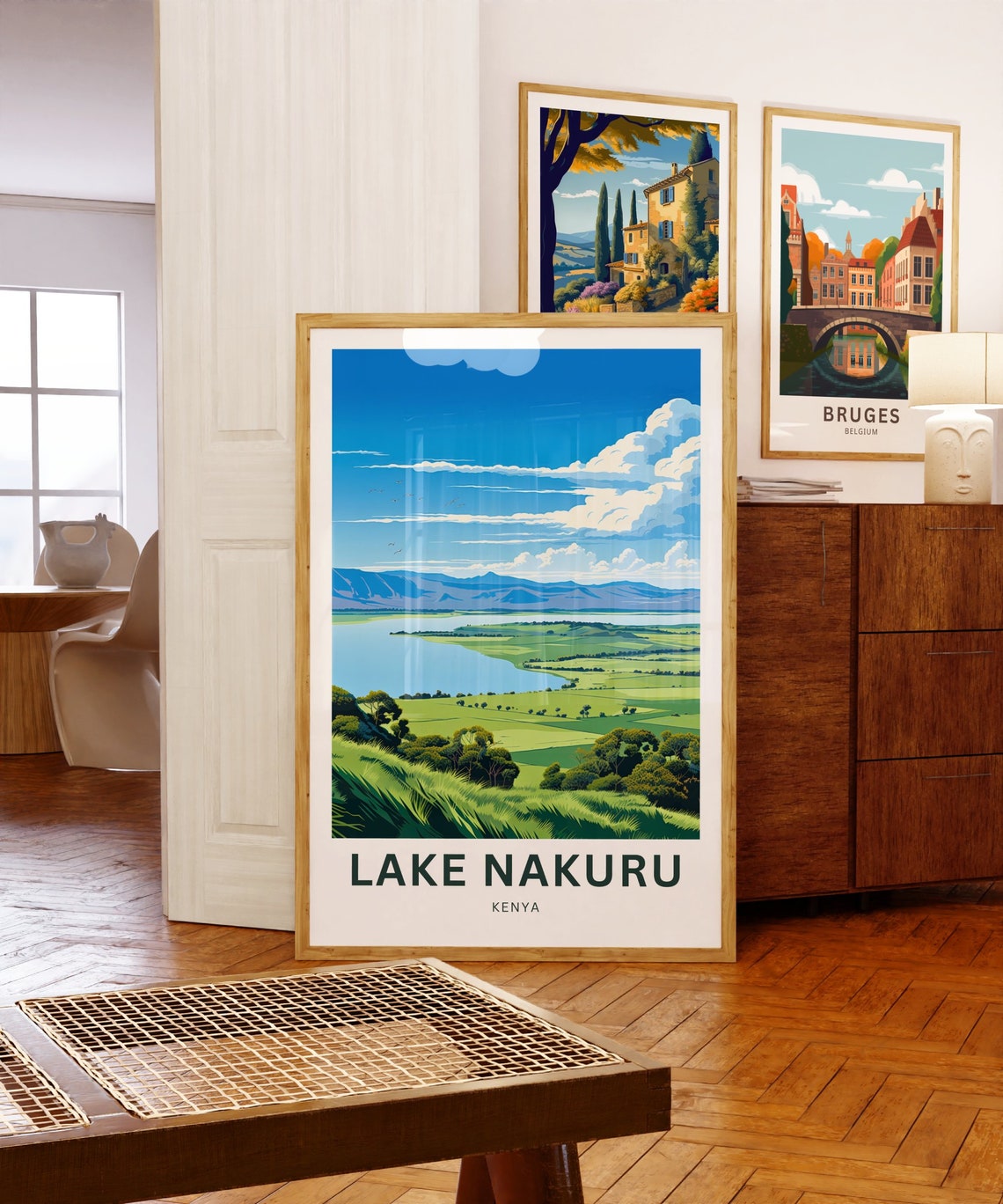 Lake Nakuru Kenya Personalized Panoramic Green Valley Poster - Image 5