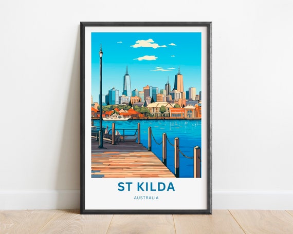 St Kilda Travel Print Poster Australia Wall Art Framed Present Gift