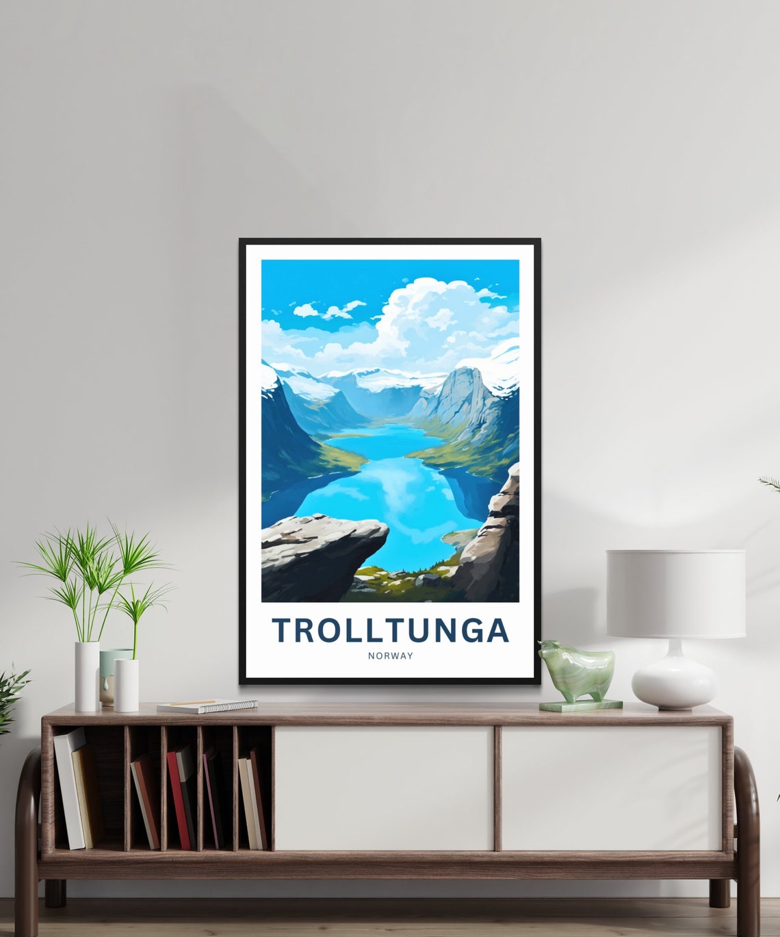 Personalized Trolltunga Norway Rock Ledge Over the Fjord Poster - Image 2