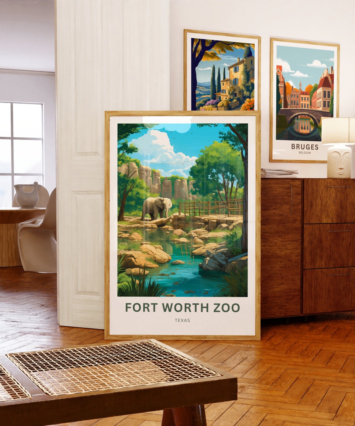 Personalized Fort Worth Zoo Texas Elephant Custom Text Poster - Image 5