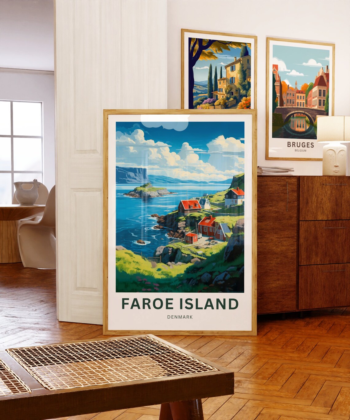Faroe Island Denmark Seaside Village Cliffs Vintage Travel Poster - Image 5