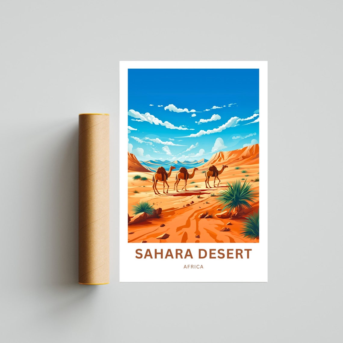 Sahara Desert Africa Golden Dunes Personalized Custom Text Poster - Image 4