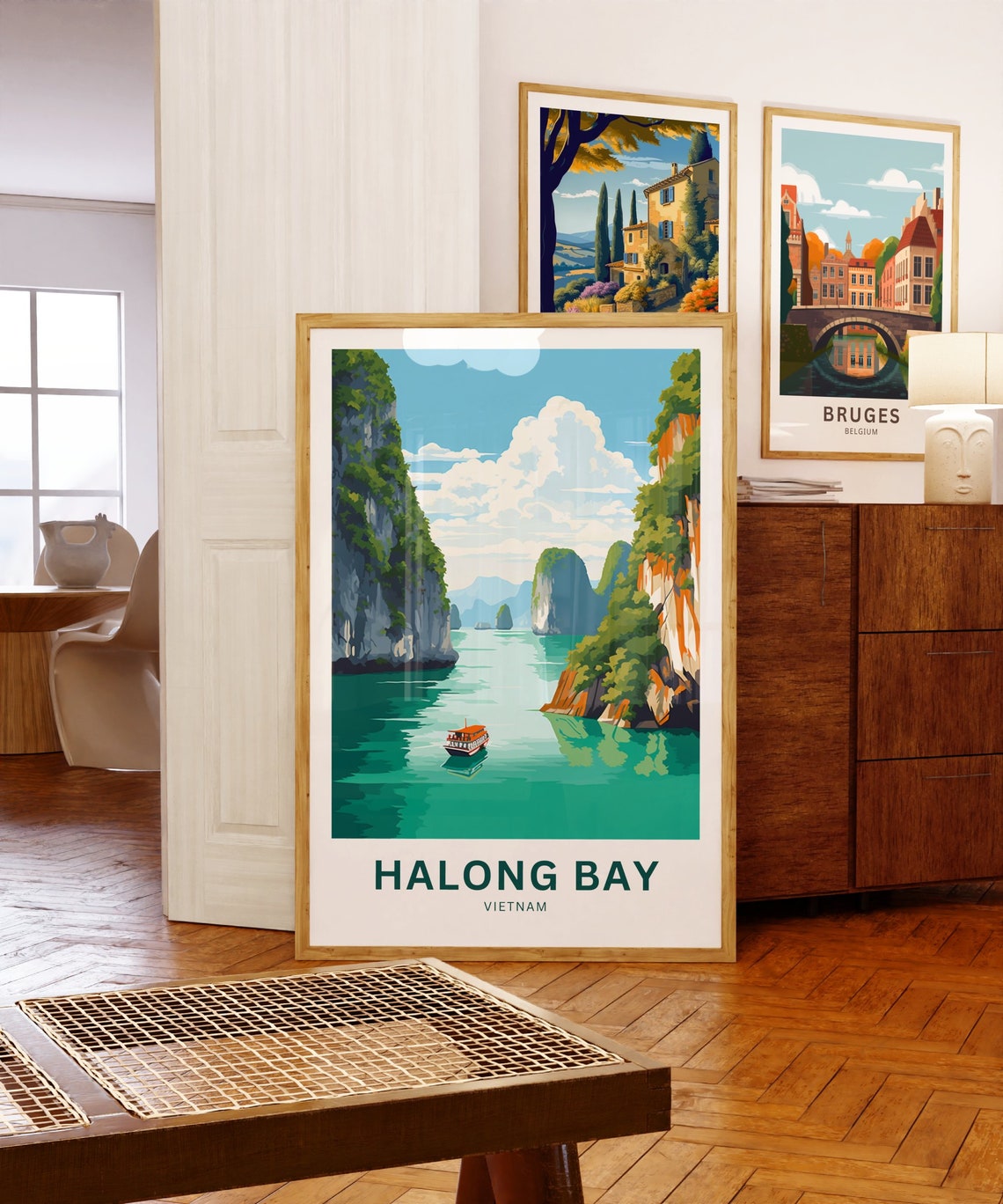 Personalized Halong Bay Vietnam Karst Cliffs Boat Travel Poster - Image 5