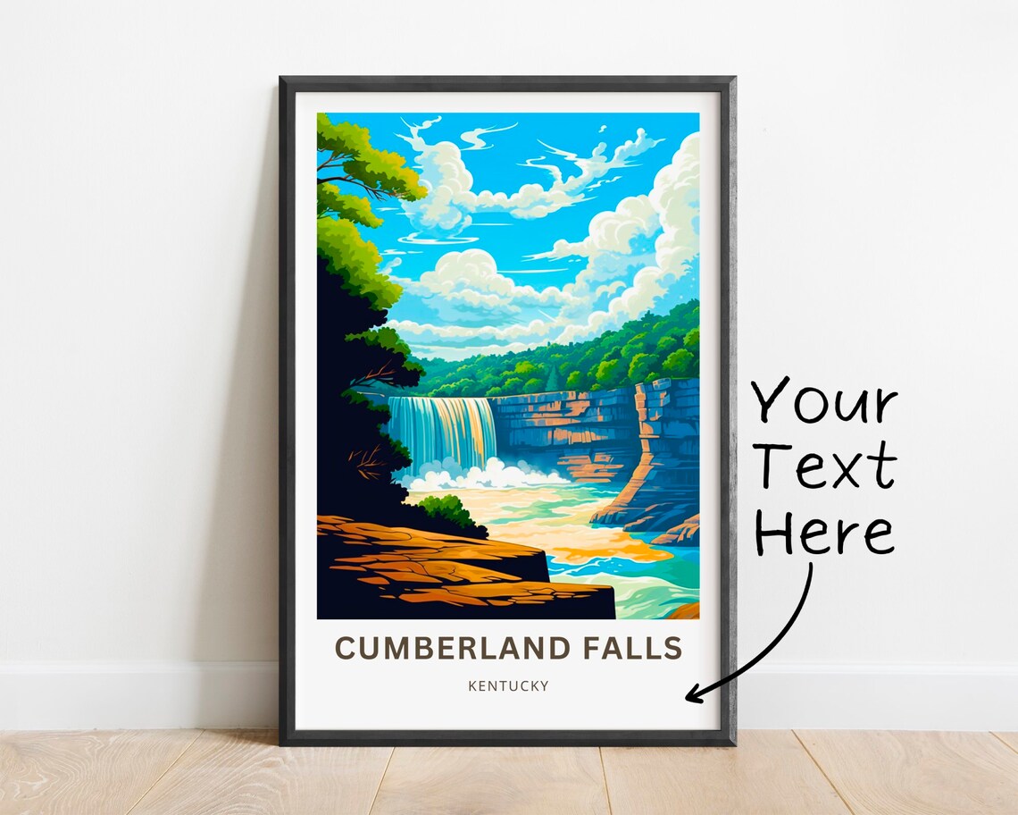 Cumberland Falls Kentucky Waterfall Gorge Nature Travel Poster