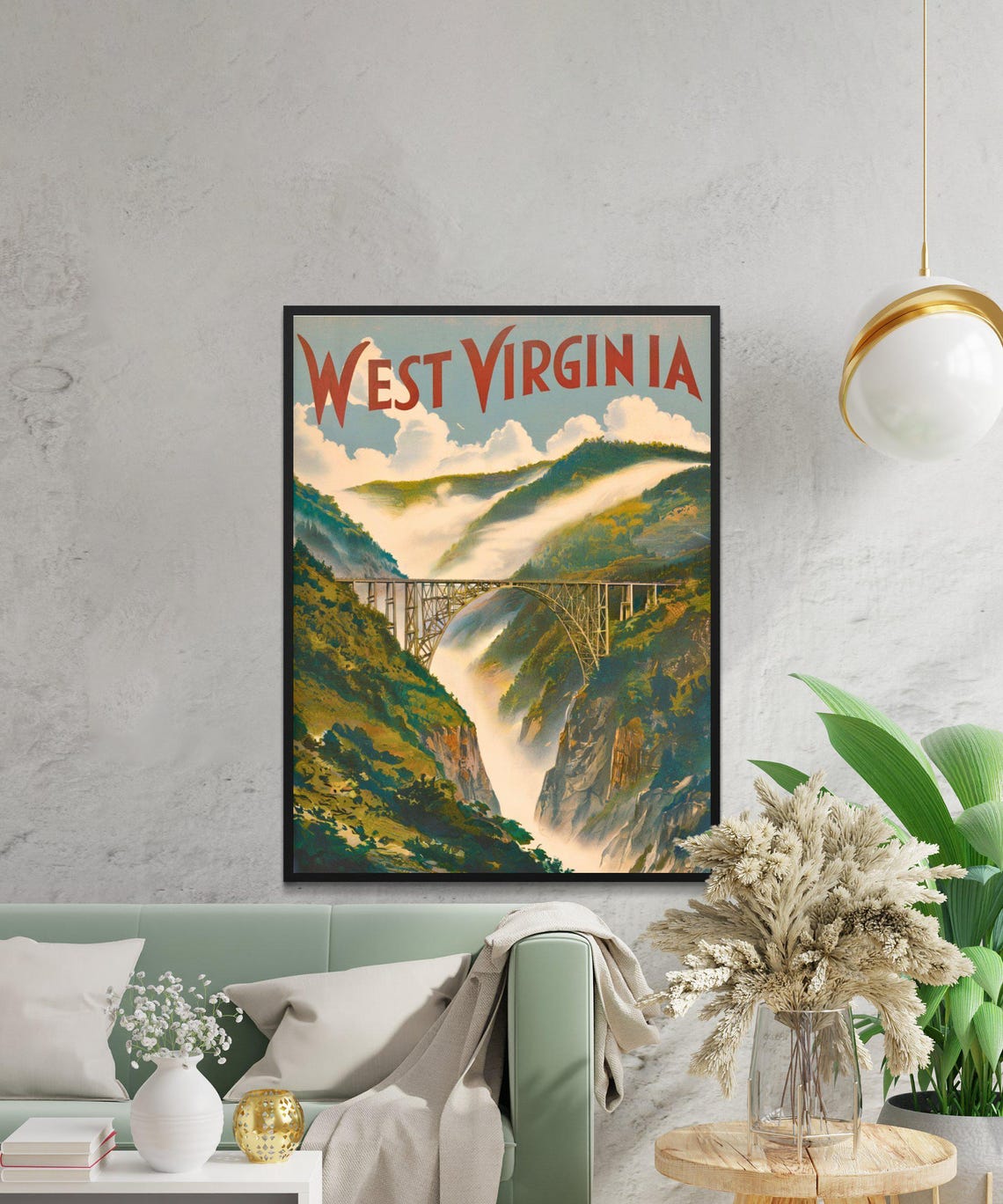 West Virginia New River Gorge Bridge Rising Above The Mist Poster - Image 4