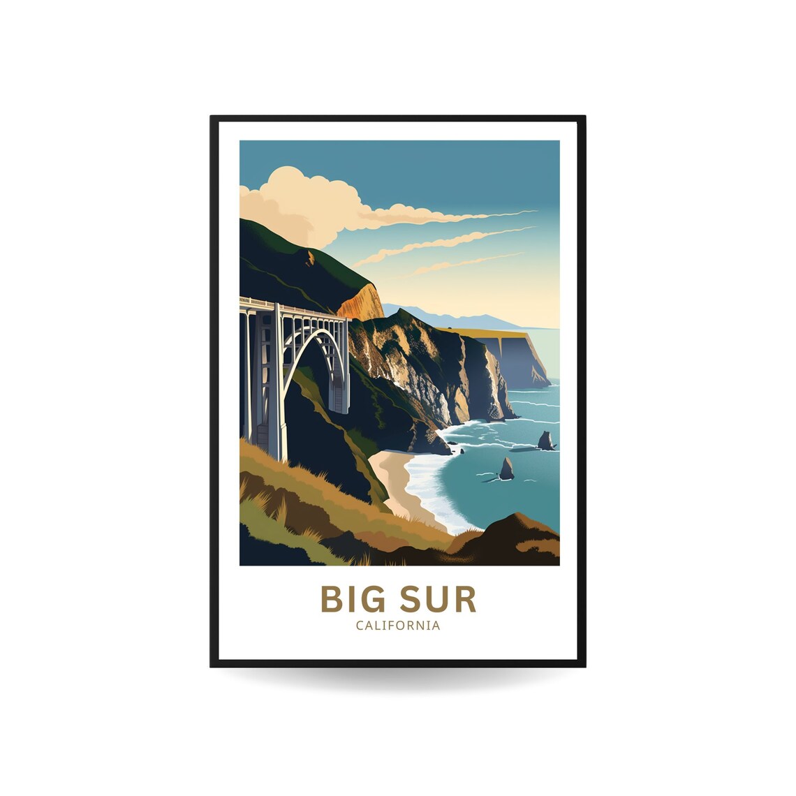 Big Sur Travel Poster, California Landscape Art - Image 2