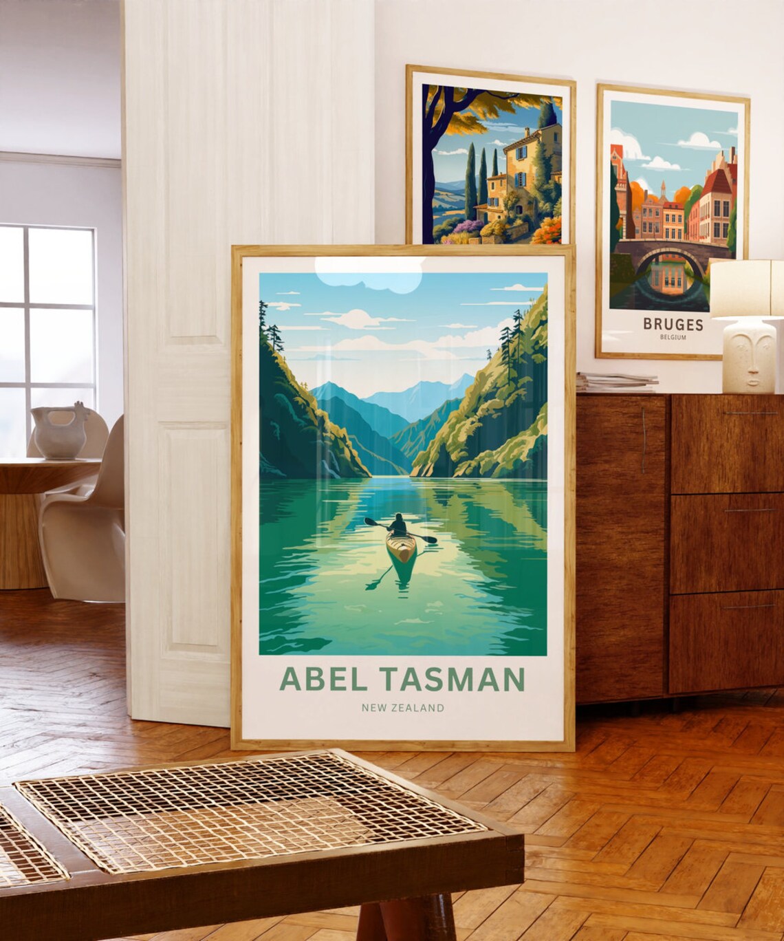 Abel Tasman New Zealand Kayaker Inlet Personalized Travel Poster - Image 5