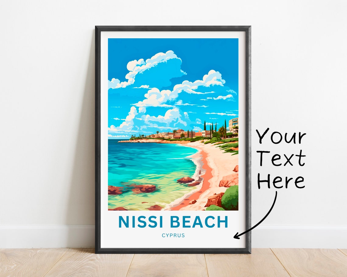 Nissi Beach Personalized Bay Town Seaside View Travel Poster