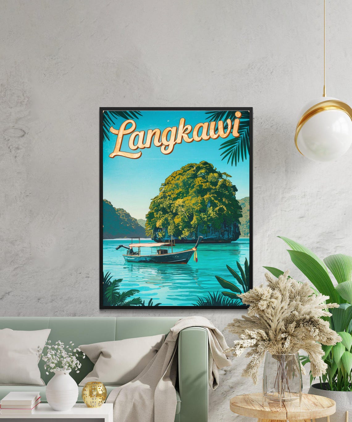 Langkawi Malaysia Island Beach Vintage Poster Turquoise Water Art - Image 3