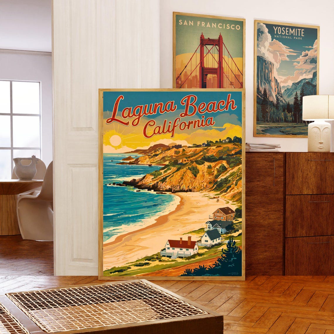 Laguna Beach California Sunset Coast Cliffs Retro Travel Poster - Image 5