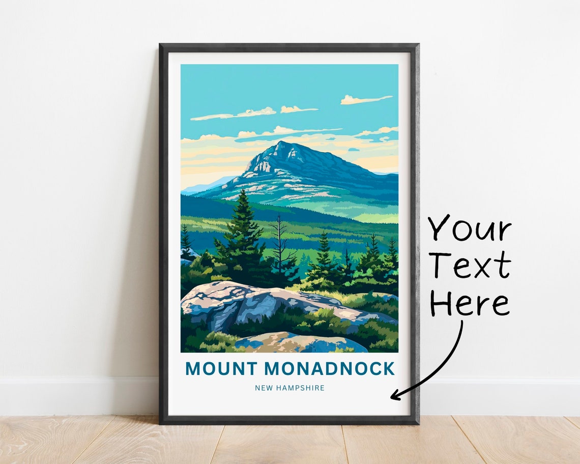 Personalized Mount Monadnock Peak Evergreens Custom Text Poster