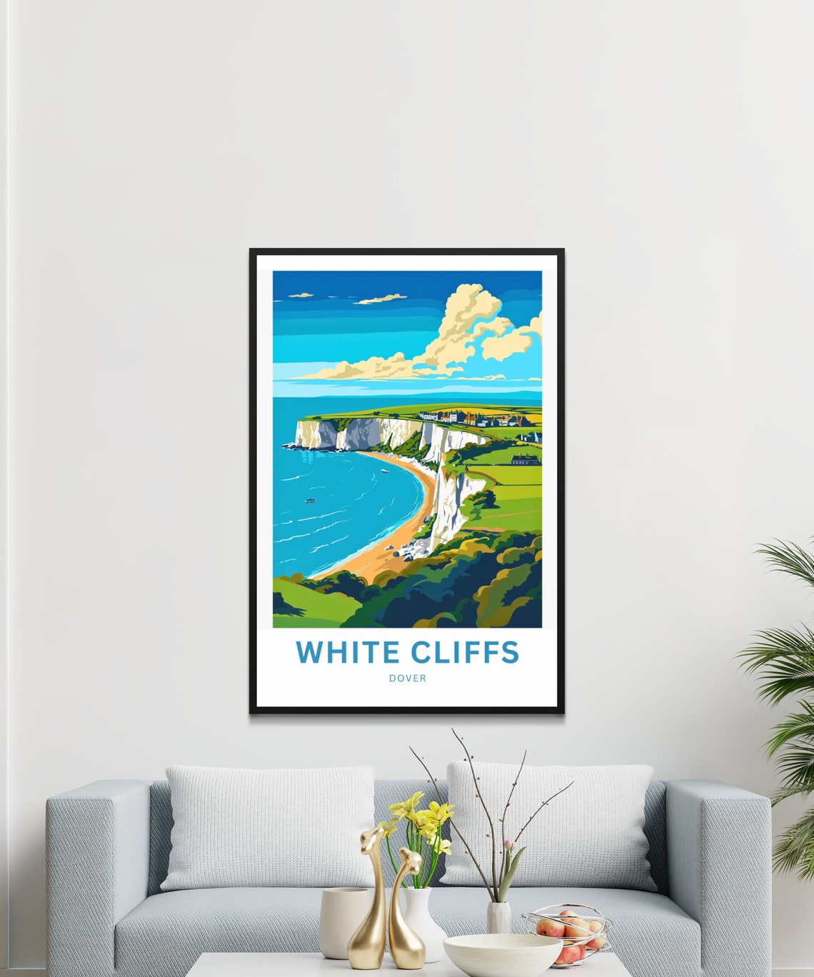 White Cliffs of Dover Personalized Chalk Cliffs Beach Travel Poster - Image 3