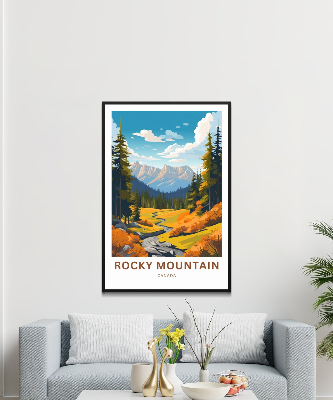 Rocky Mountain Canada Personalized Autumn Valley Travel Poster - Image 3