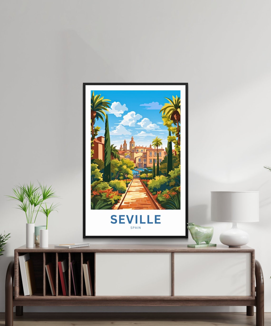 Seville Spain Personalized Lush Garden Palace Courtyard Poster - Image 2