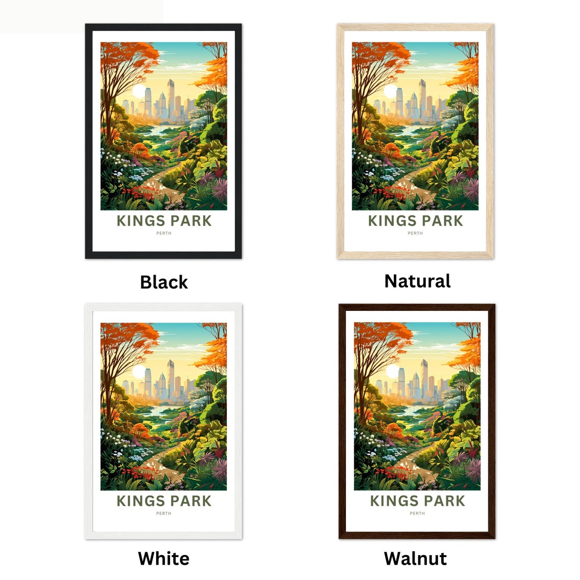 Kings Park Perth Customizable Sunset Garden Travel Poster Artwork - Image 2