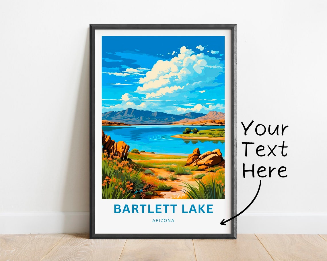 Personalized Bartlett Lake Arizona Blue Water Mountain View Poster
