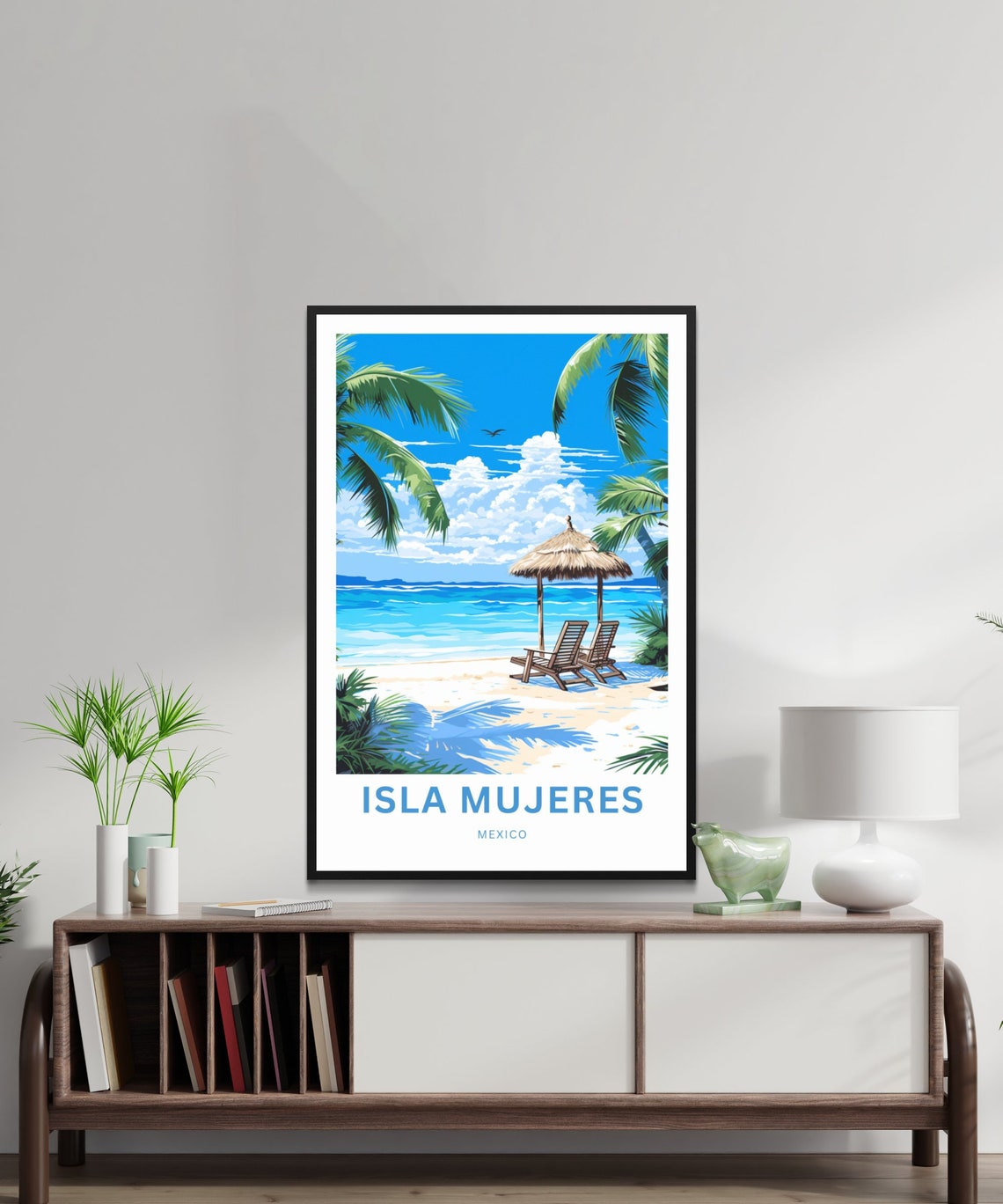 Isla Mujeres Travel Print Isla Mujeres Poster Mexico Wall Art Framed Present Gift Mexico Present - Image 2