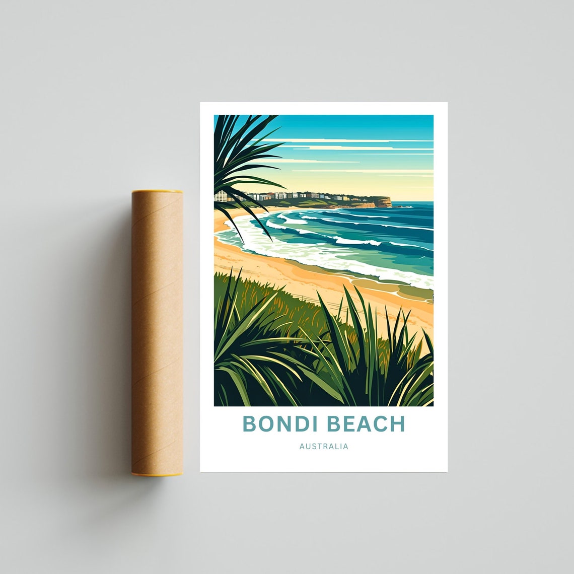 Bondi Beach Australia Surf Coast Rolling Waves Travel Poster - Image 4