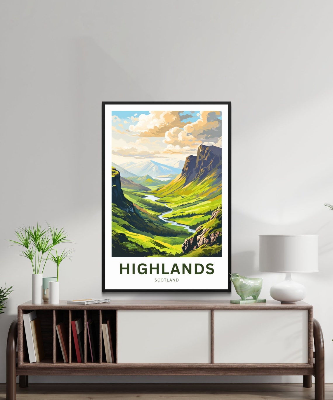 Scottish Highlands Glen River Vintage Travel Poster Mountain Gift - Image 2