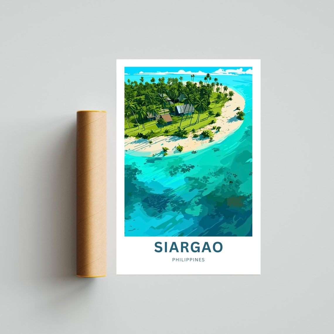 Siargao Philippines Aerial Island View Palm Grove Turquoise Sea Poster - Image 4