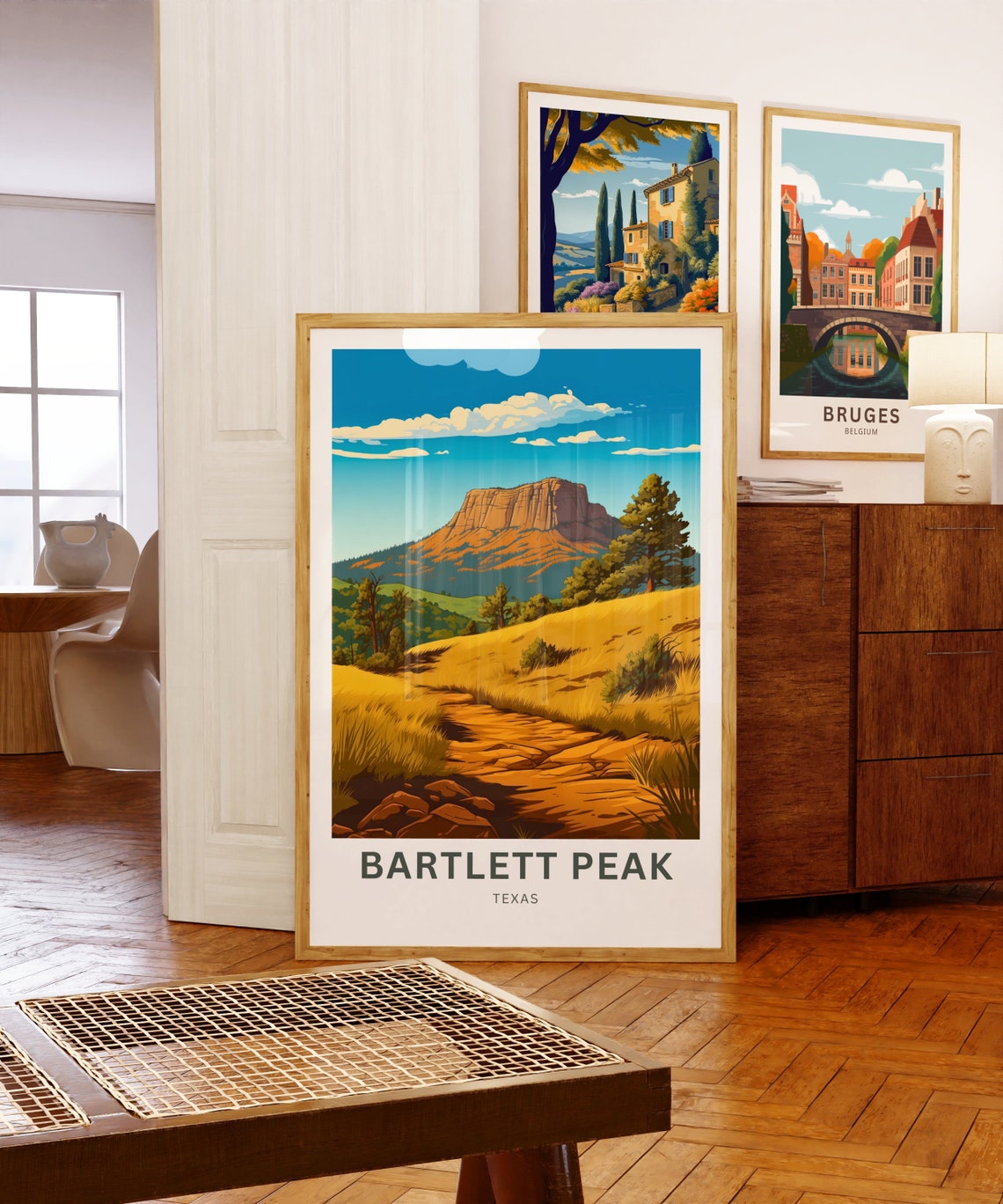 Personalized Bartlett Peak Texas Mesa Trail Sunset View Poster - Image 5