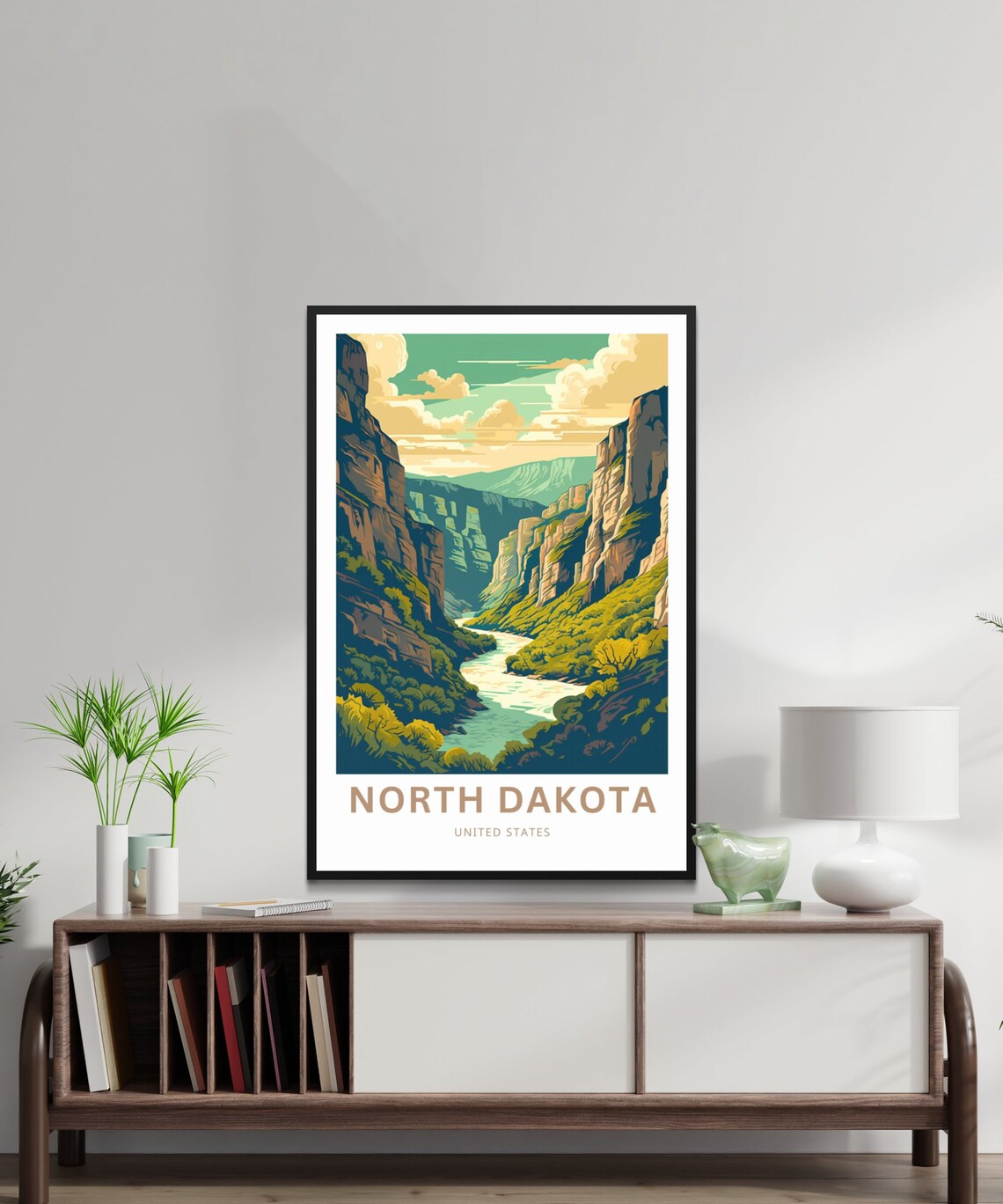 North Dakota Travel Poster, United States Travel Art - Image 2