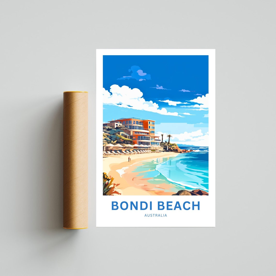 Bondi Beach Australia Beachfront Hotel Turquoise Sea View Poster - Image 4