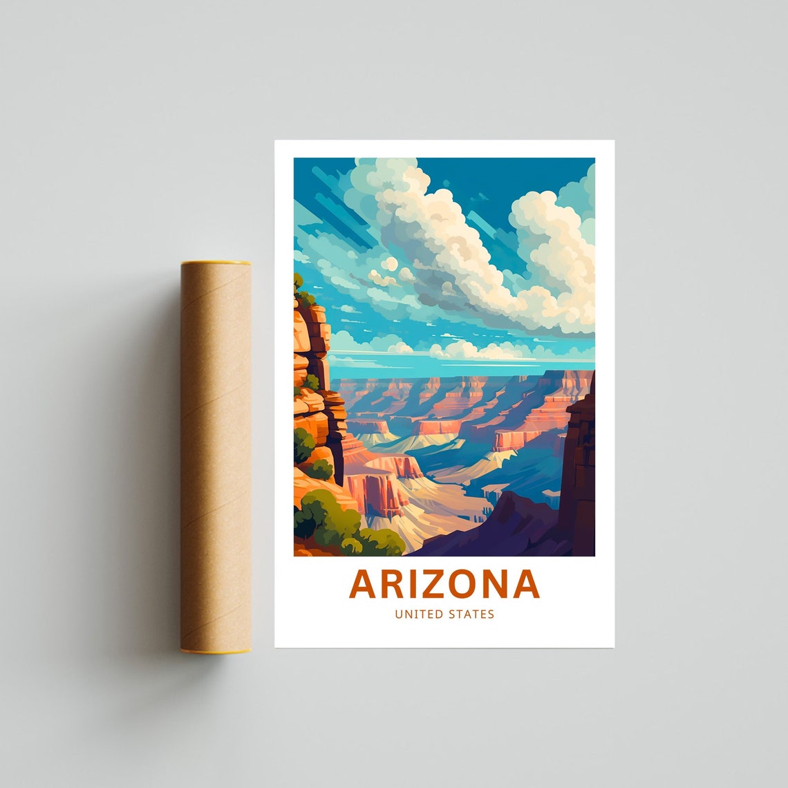 Arizona Grand Canyon Red Rock Desert Landscape Travel Poster - Image 4