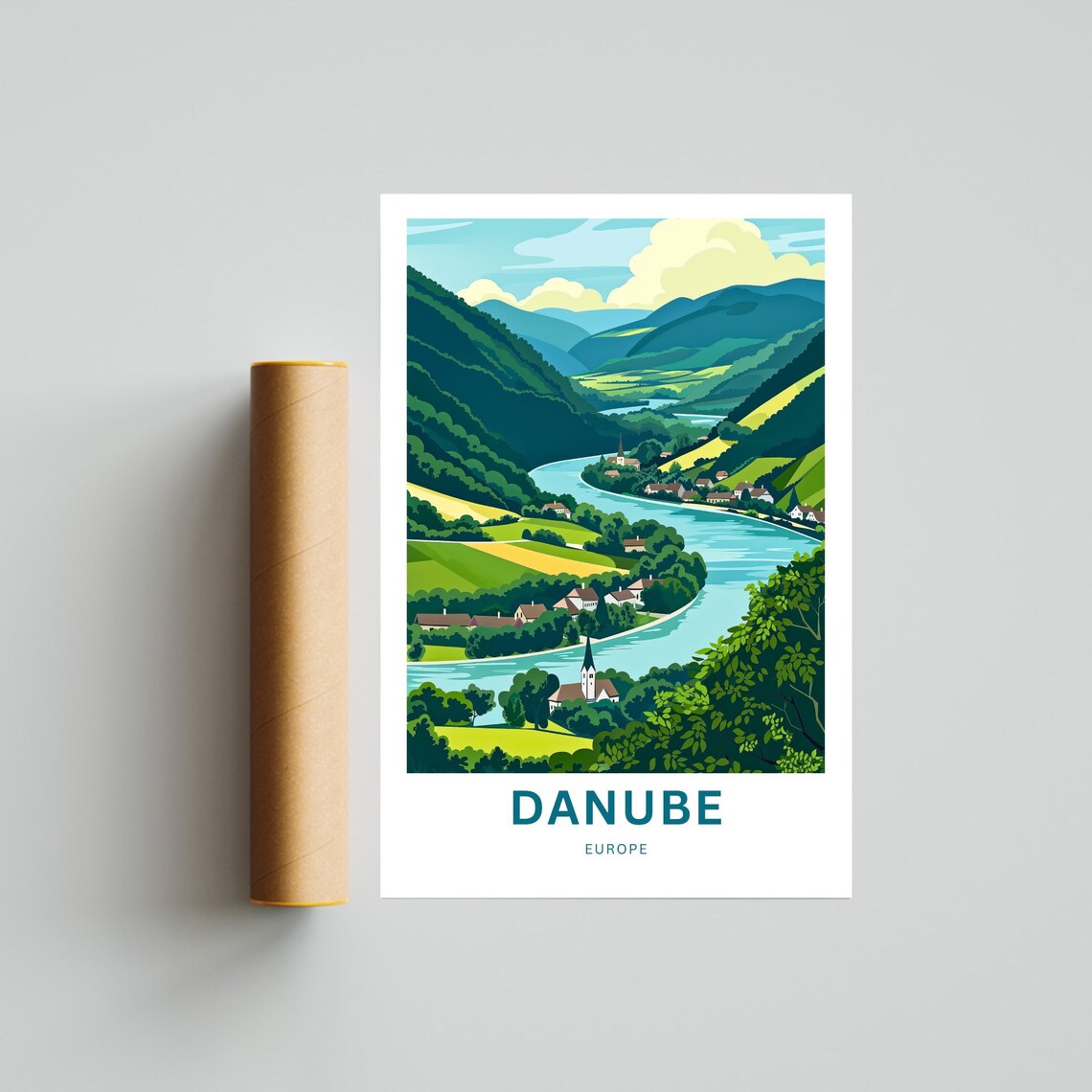 Danube Travel Poster, Europe River Wall Art - Image 4