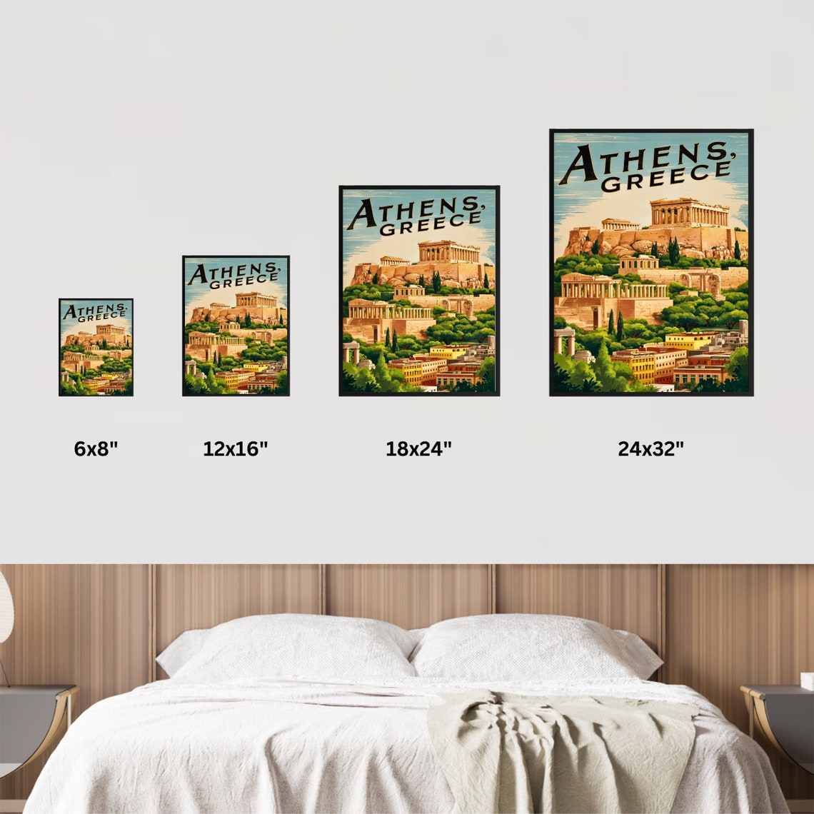 Athens Greece Acropolis Ancient Ruins Vintage Travel Poster Art - Image 2