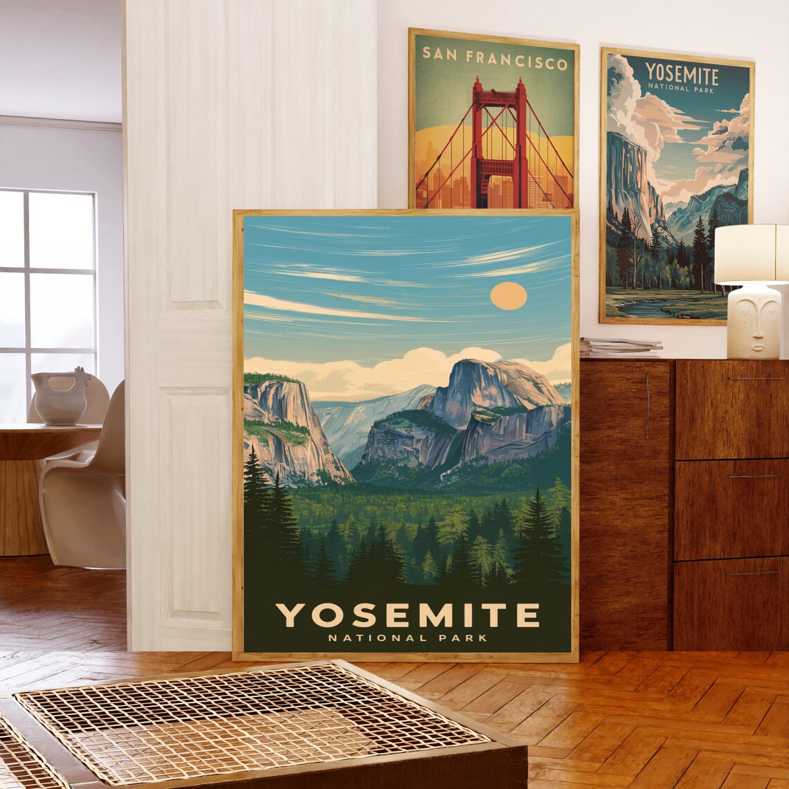 Yosemite National Park Travel Poster Half Dome Valley Scenic Sunset - Image 5