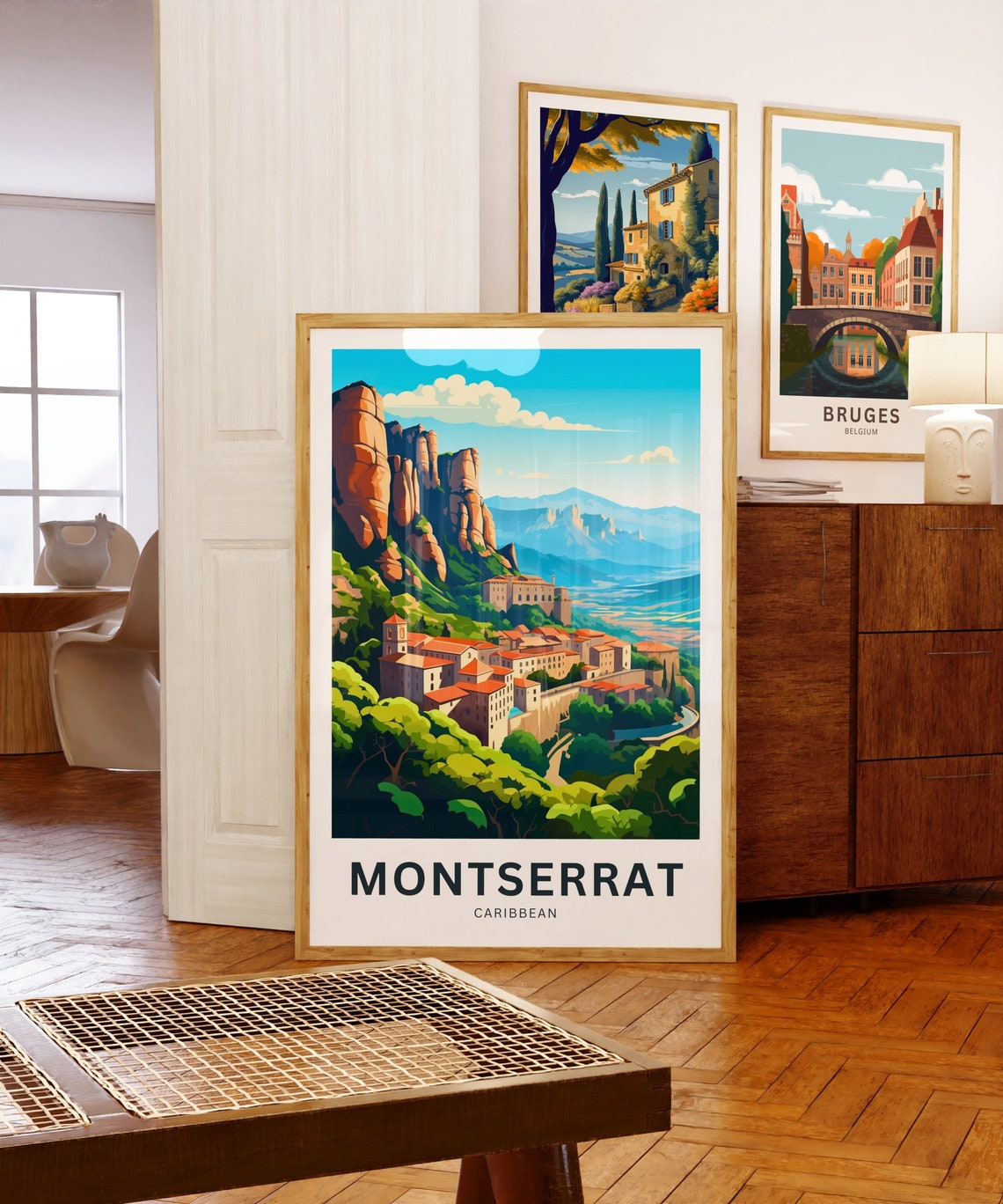 Montserrat Caribbean Mountain Town Green Valley Cliffs Travel Poster - Image 5