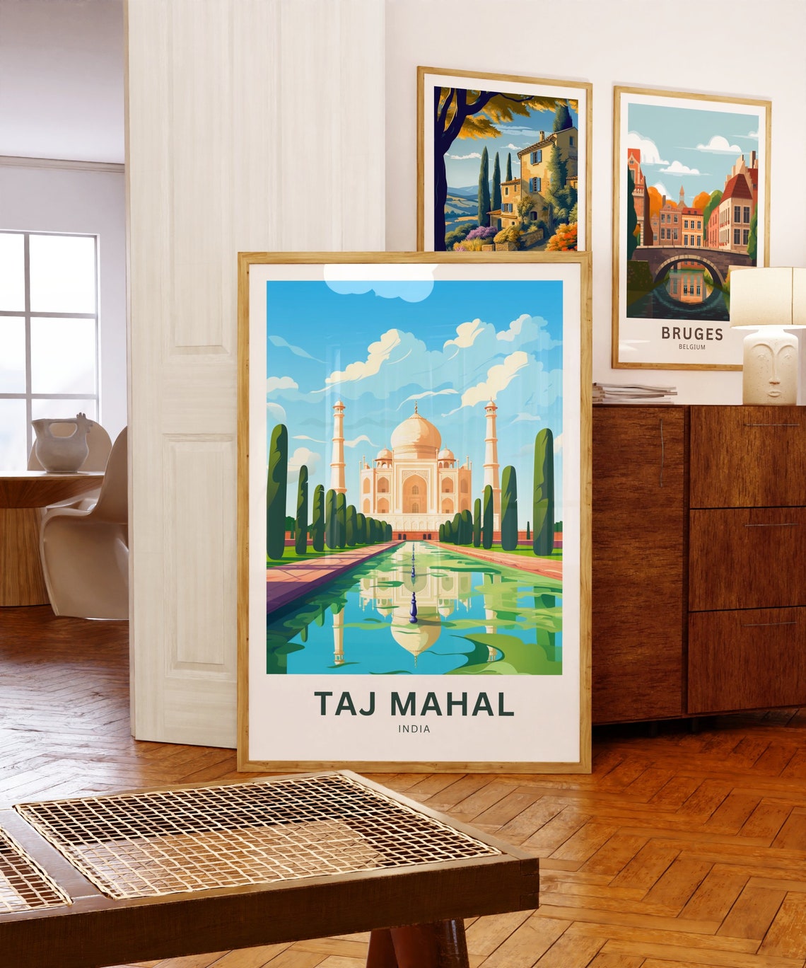 Taj Mahal India White Marble Dome Gardens Reflection Travel Poster - Image 5