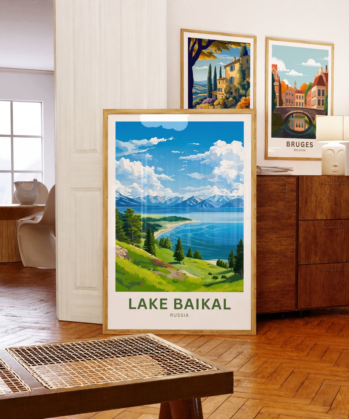 Lake Baikal Russia Meadow Beach Summer Personalized Travel Poster - Image 5