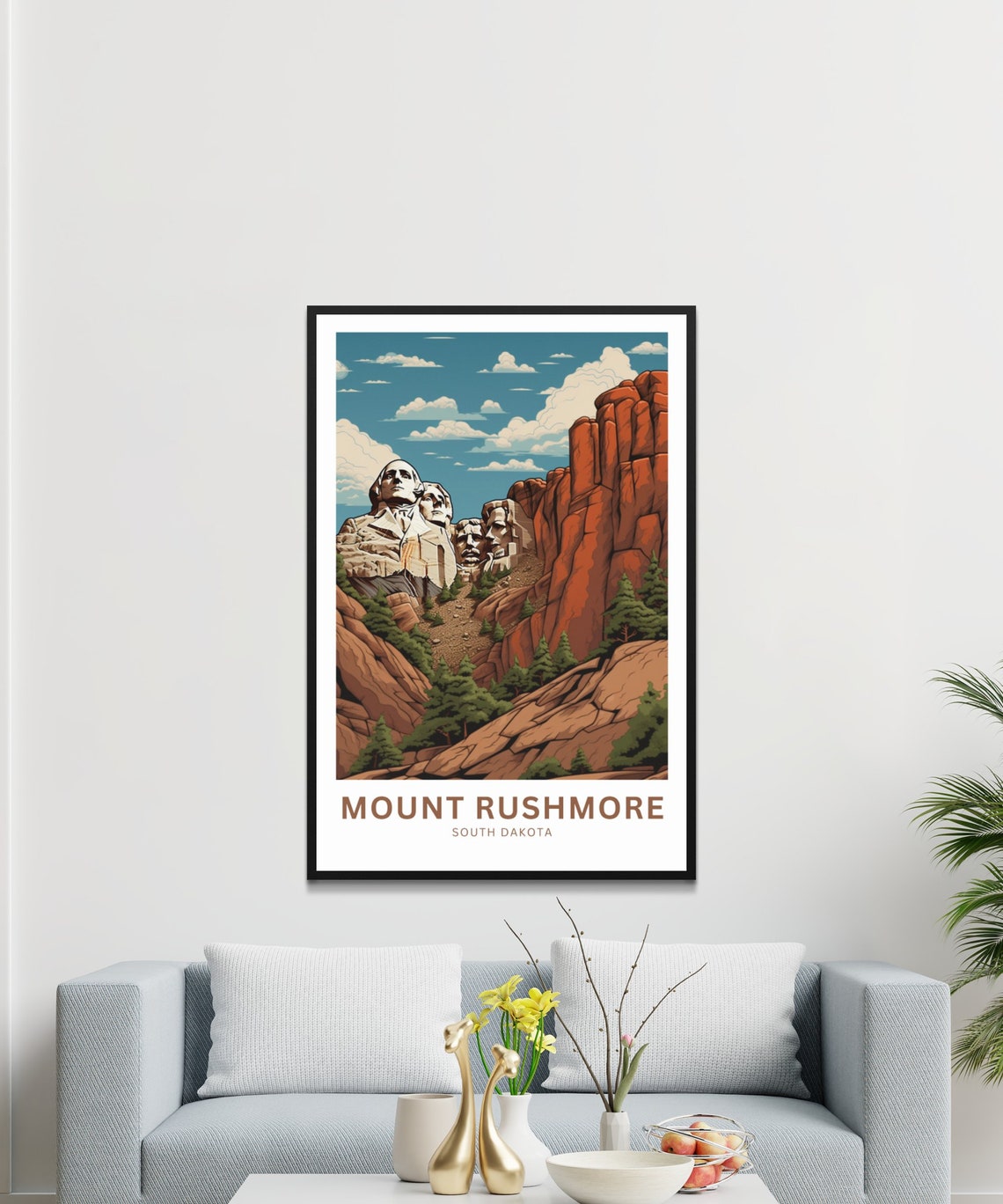 Mount Rushmore Red Rock Granite Canyon South Dakota Travel Poster - Image 3