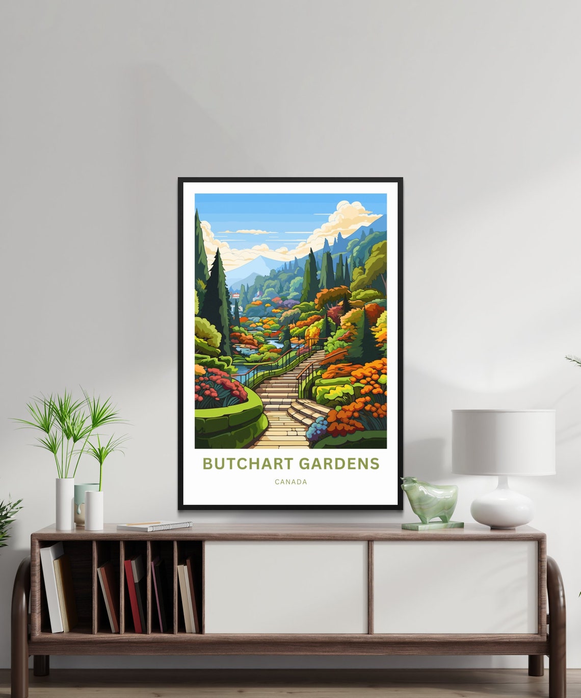 Butchart Gardens Canada Vibrant Terraced Garden Pathway Travel Poster - Image 2