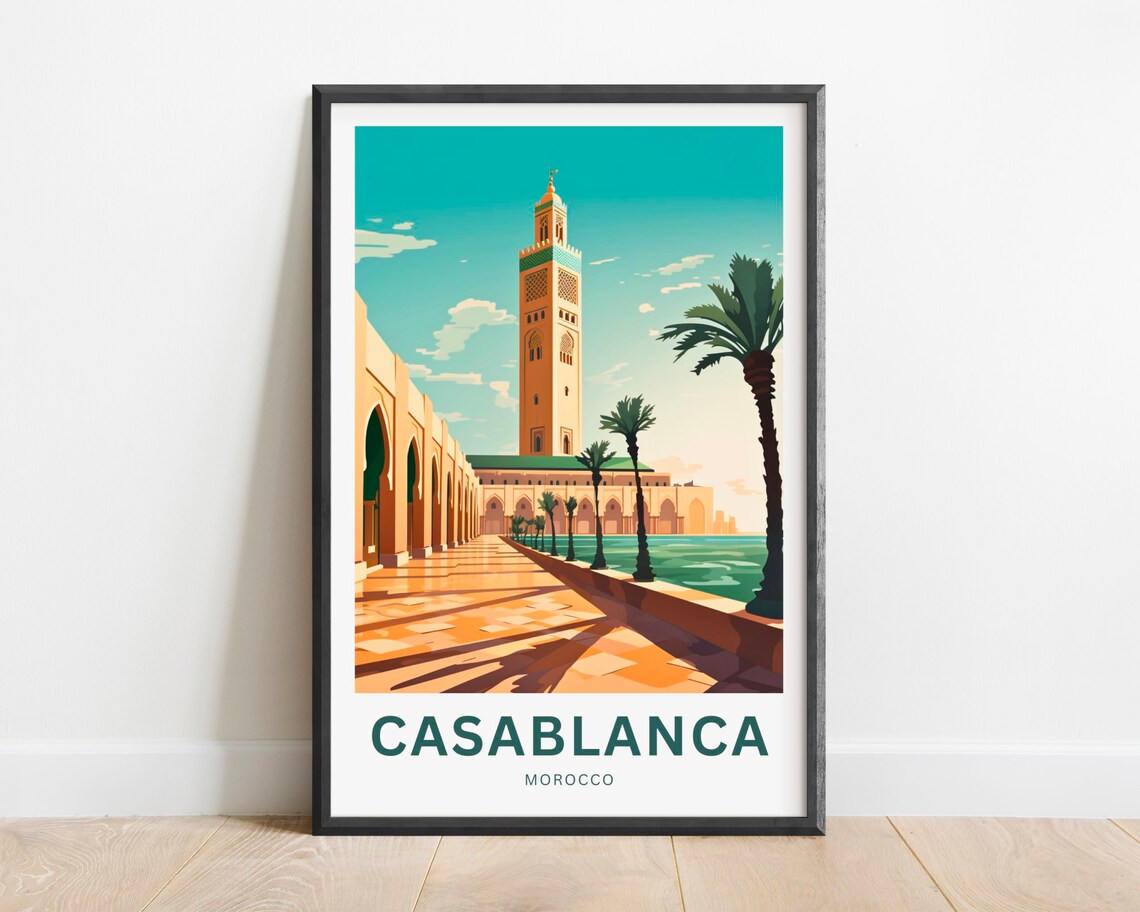 Casablanca Morocco Modern Minimalist Art Print