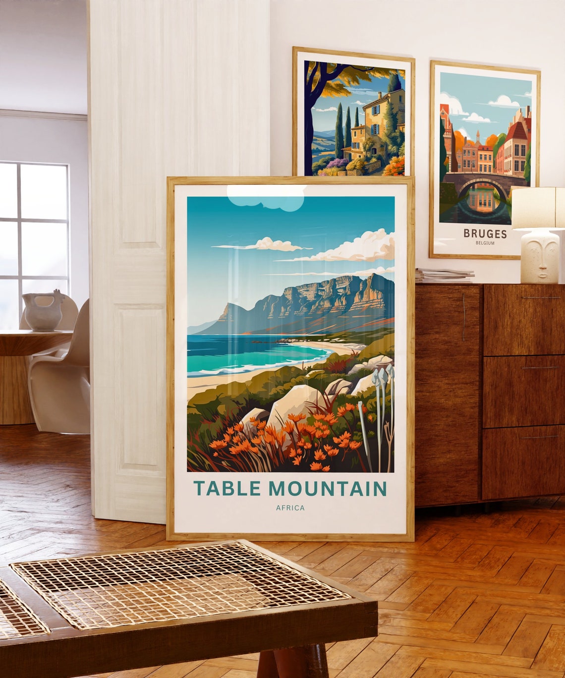 Personalized Table Mountain Travel Print Table Mountain Poster Africa Wall Art Framed Present Gift Africa Present - Image 5