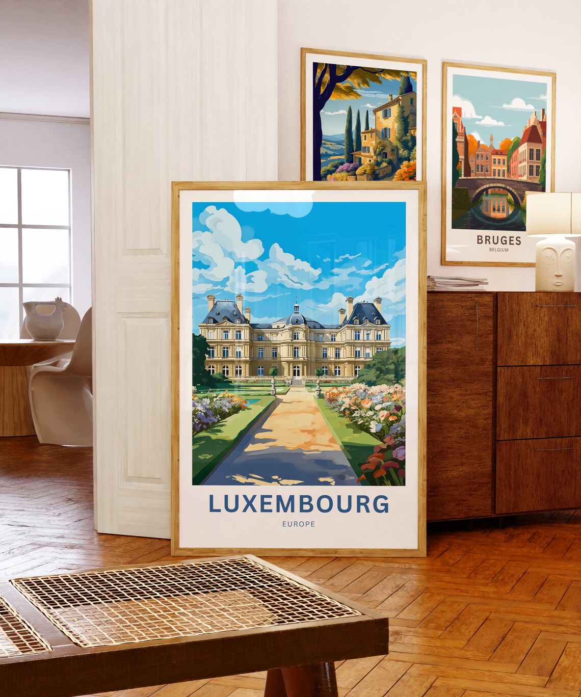 Luxembourg Europe Palace Flower Gardens Formal Park Travel Poster - Image 5