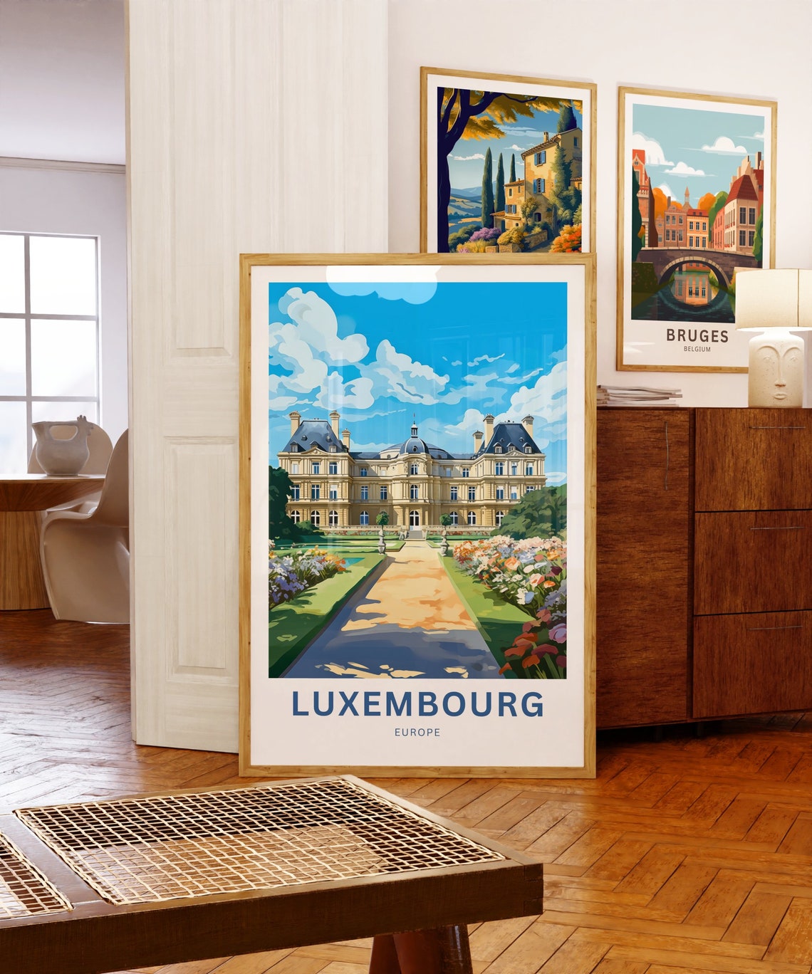 Personalized Luxembourg Europe Palace Flower Garden Travel Poster - Image 5