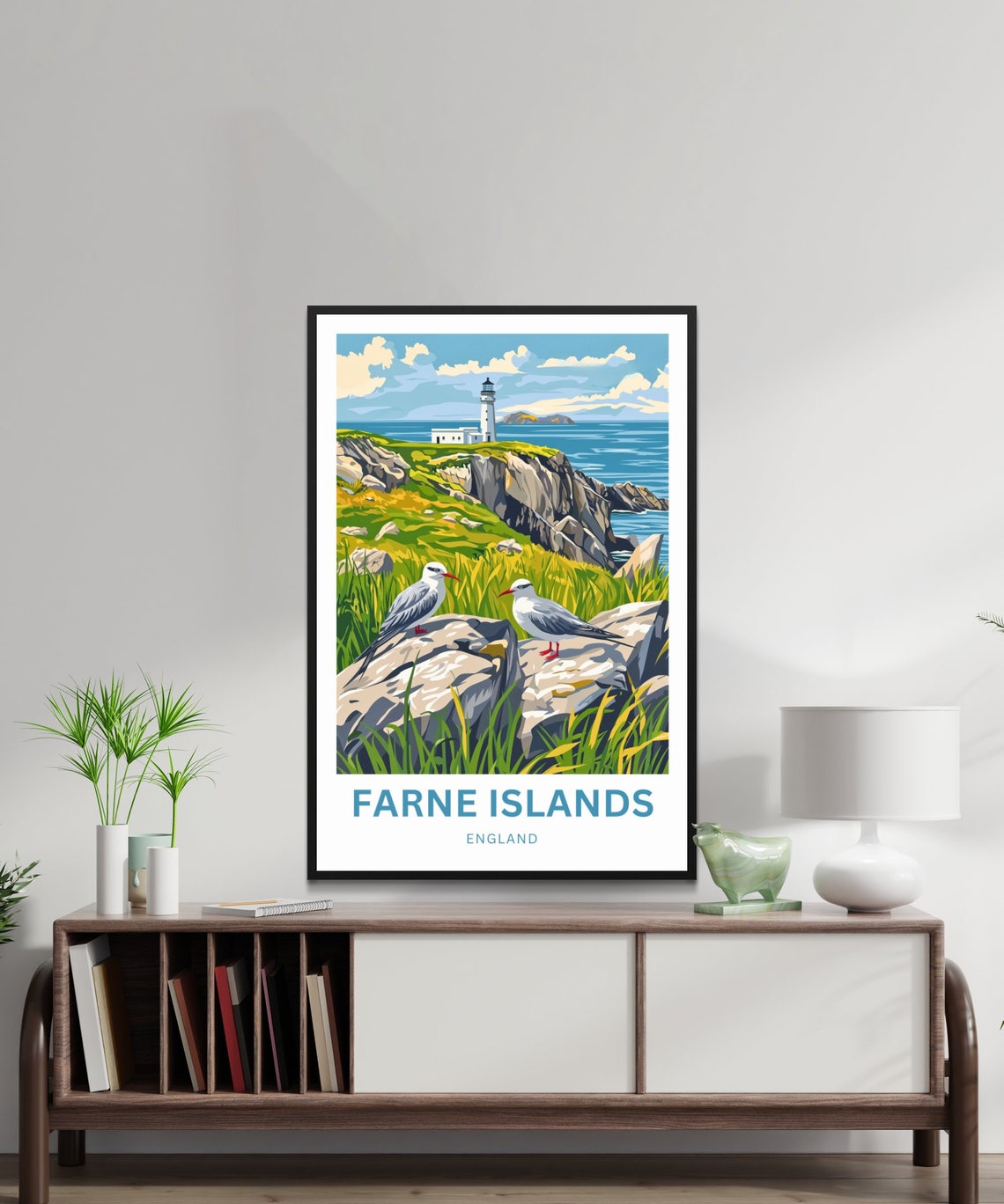 Personalized Farne Islands England Lighthouse Custom Travel Poster - Image 4