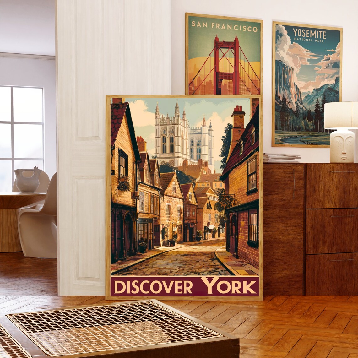 York England Vintage Travel Poster with York Minster and The Shambles - Image 5