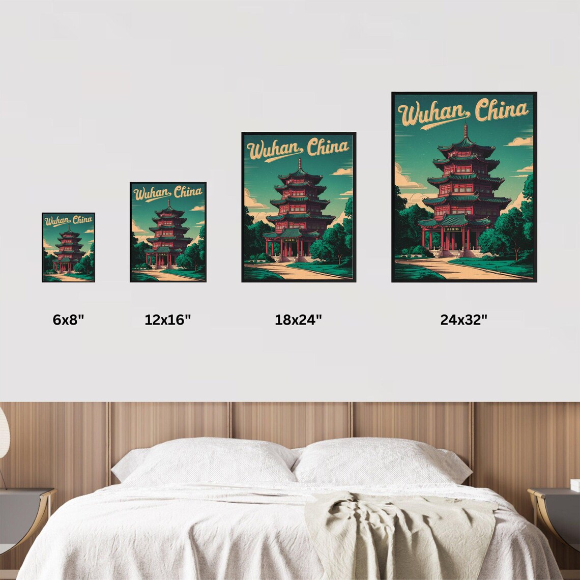 Wuhan Vintage Travel Poster, China Wall Art Print - Image 2