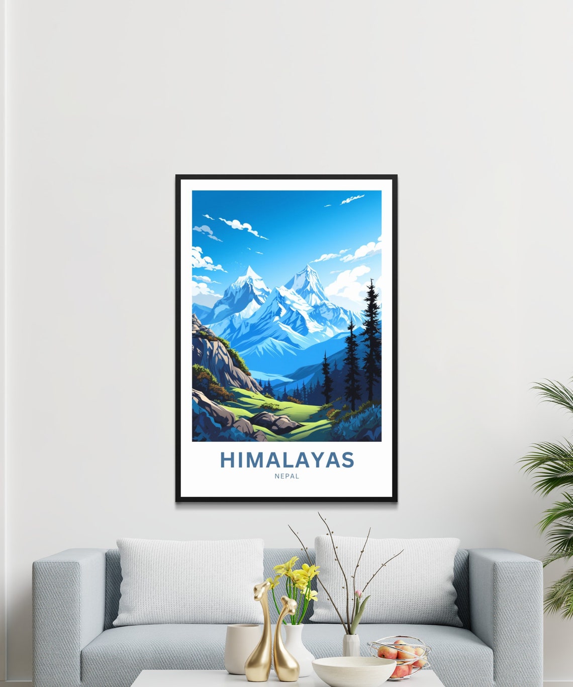 Himalayas Nepal Snow Capped Peaks Alpine Pine Forest Travel Poster - Image 3