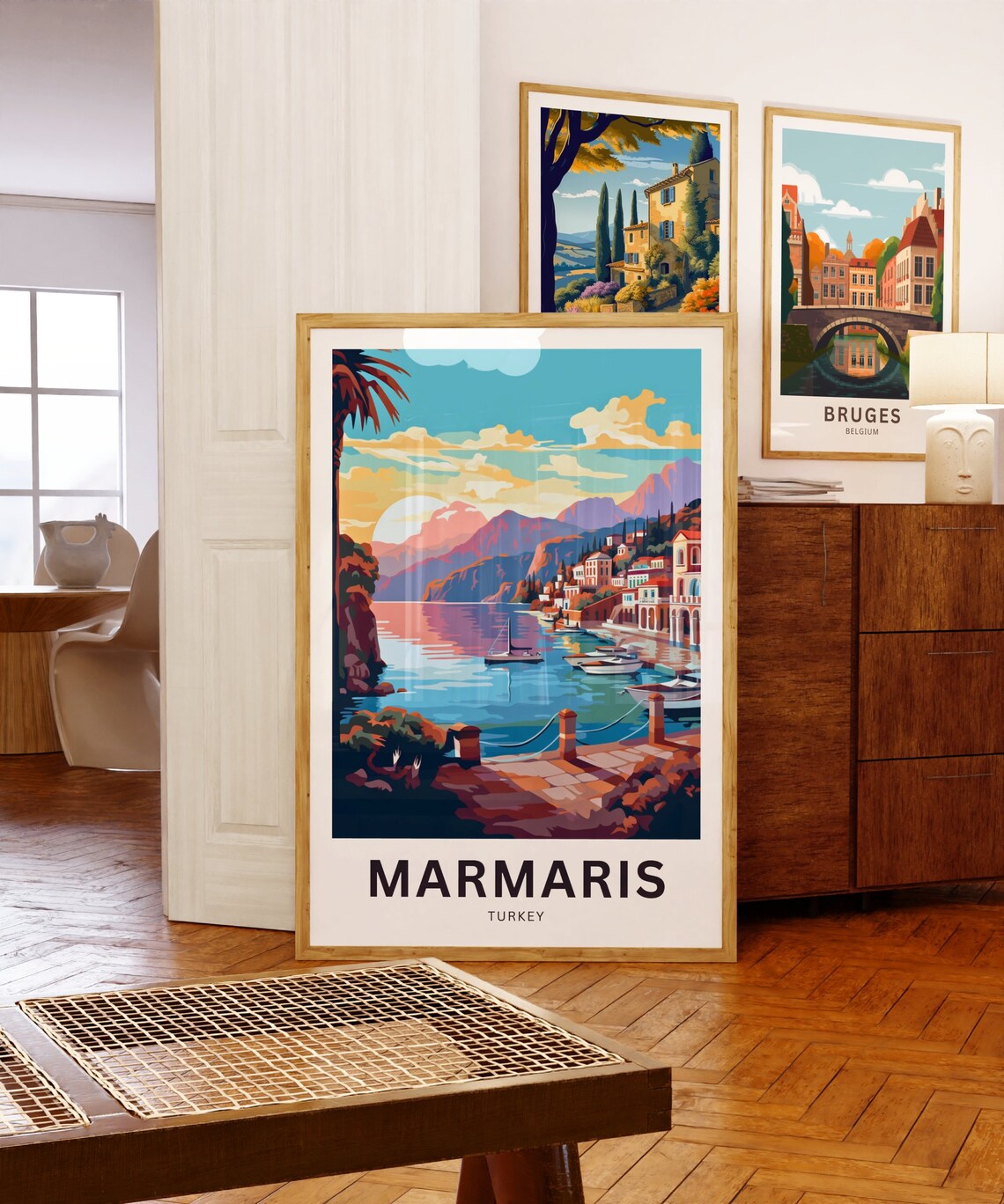Marmaris Turkey Coastal Town Vintage Travel Poster Harbor Gift - Image 5