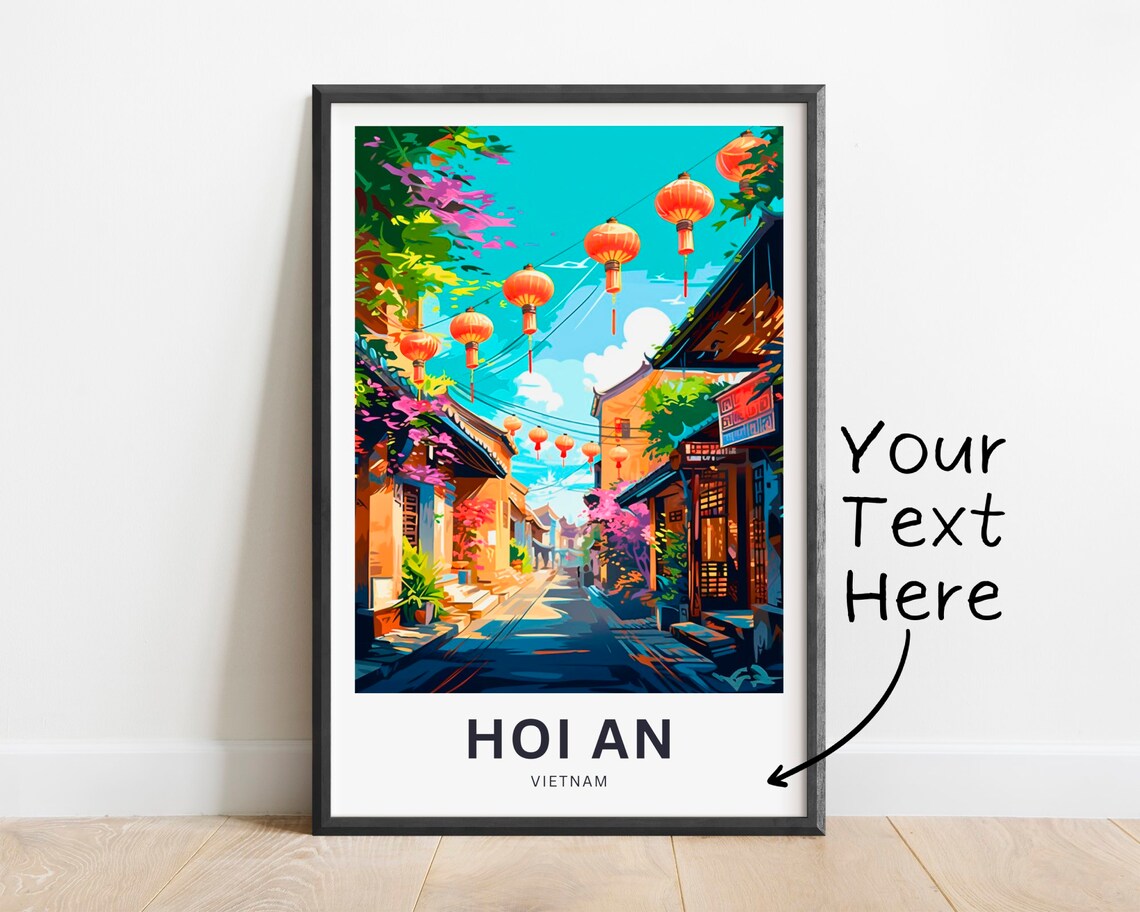 Personalized Hoi An Travel Poster, Vietnam Wall Art