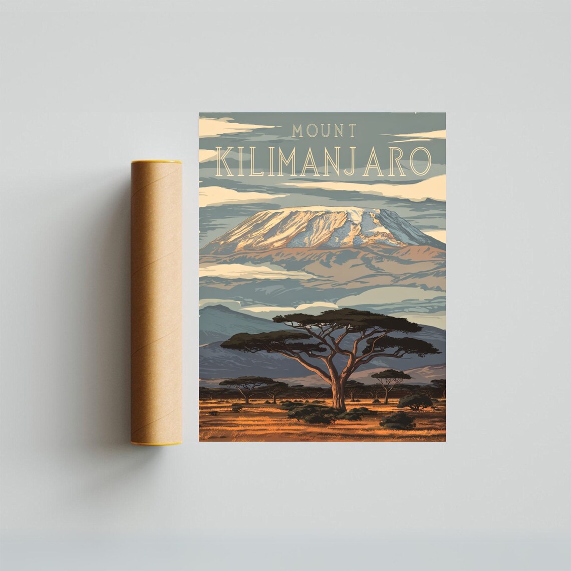 Mount Kilimanjaro Africa Vintage Safari Summit Travel Poster - Image 3