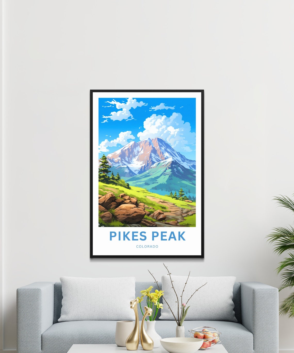 Pikes Peak Colorado Snowcapped Mountain Summit Trail Travel Poster - Image 3